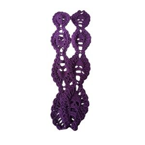 NEW skull face scarf handmade crochet yarn purple 64 inches long